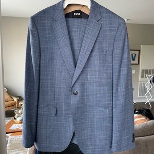 BOSS Slim Fit Wool Suit.  Light blue, 42R.